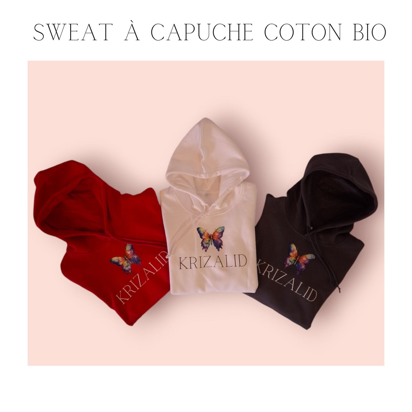 Sweat à Capuche Femme en Coton Bio - KRIZALID